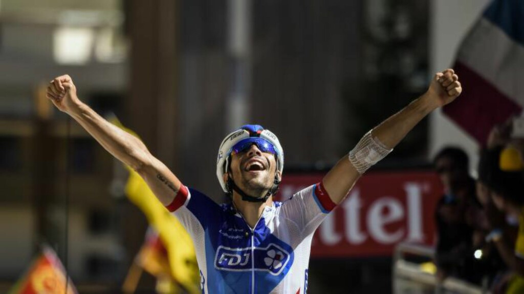 ENDELIG: Etter en skuffende Tour de France, fikk Thibaut en god avslutning på rittet. Foto: AFP PHOTO / ERIC FEFERBERG ENDELIG: Etter en skuffende Tour de France, fikk Thibaut en god avslutning på rittet. Foto: AFP PHOTO / ERIC FEFERBERG