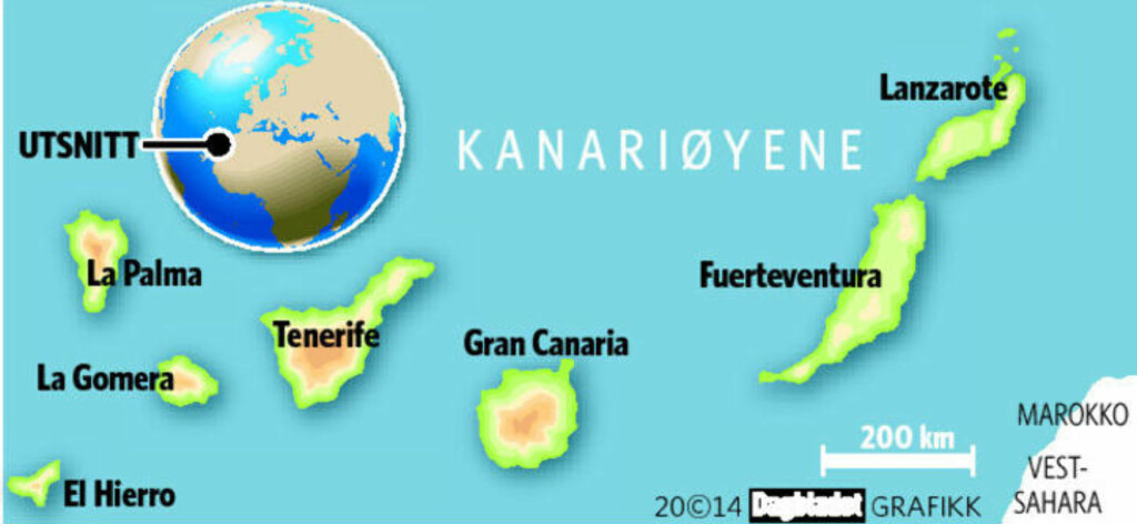 KANARIØYENE: Grafikk: KJELL ERIK BERG/DAGBLADET KANARIØYENE: Grafikk: KJELL ERIK BERG/DAGBLADET