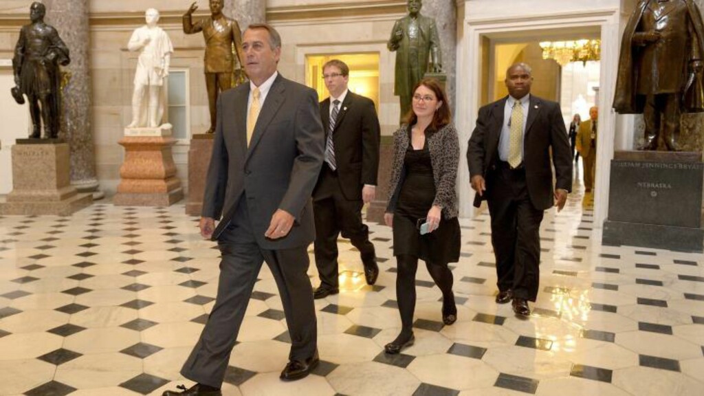 VIL UNNGÅ: John Boehner, leder for republikanerne i Representantenes Hus, har sagt til bekymrede republikanske lovgivere at han er fast bestemt på å unngå at USA misligholder lånene sine. Foto: Shawn Thew / EPA VIL UNNGÅ: John Boehner, leder for republikanerne i Representantenes Hus, har sagt til bekymrede republikanske lovgivere at han er fast bestemt på å unngå at USA misligholder lånene sine. Foto: Shawn Thew / EPA