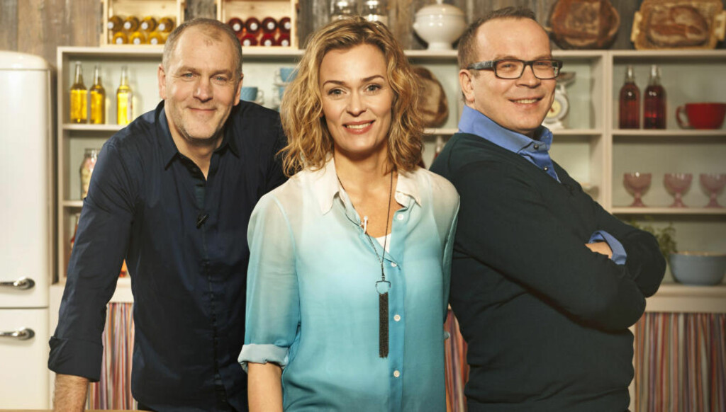 FØRST UT: 10. mars hadde programmet «Hele Norge baker» premiere på TV3. Bake-program har vært populært på utenlandske skjermer i flere år, og nå følger norske kanaler på. Her er programleder Line Verndal med konditor Pascal Dupuy og Åpent bakeri-gründer Øyvind Lofthus. Foto: Rune Bendiksen / TV3 FØRST UT: 10. mars hadde programmet «Hele Norge baker» premiere på TV3. Bake-program har vært populært på utenlandske skjermer i flere år, og nå følger norske kanaler på. Her er programleder Line Verndal med konditor Pascal Dupuy og Åpent bakeri-gründer Øyvind Lofthus. Foto: Rune Bendiksen / TV3