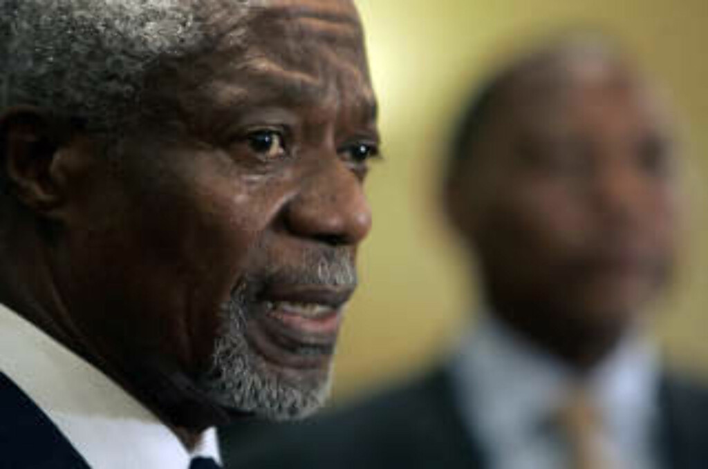 KOMMER Tidligere generalsekretær i FN, Kofi Annan. Foto: REUTERS/Antony Njuguna (KENYA) KOMMER Tidligere generalsekretær i FN, Kofi Annan. Foto: REUTERS/Antony Njuguna (KENYA)
