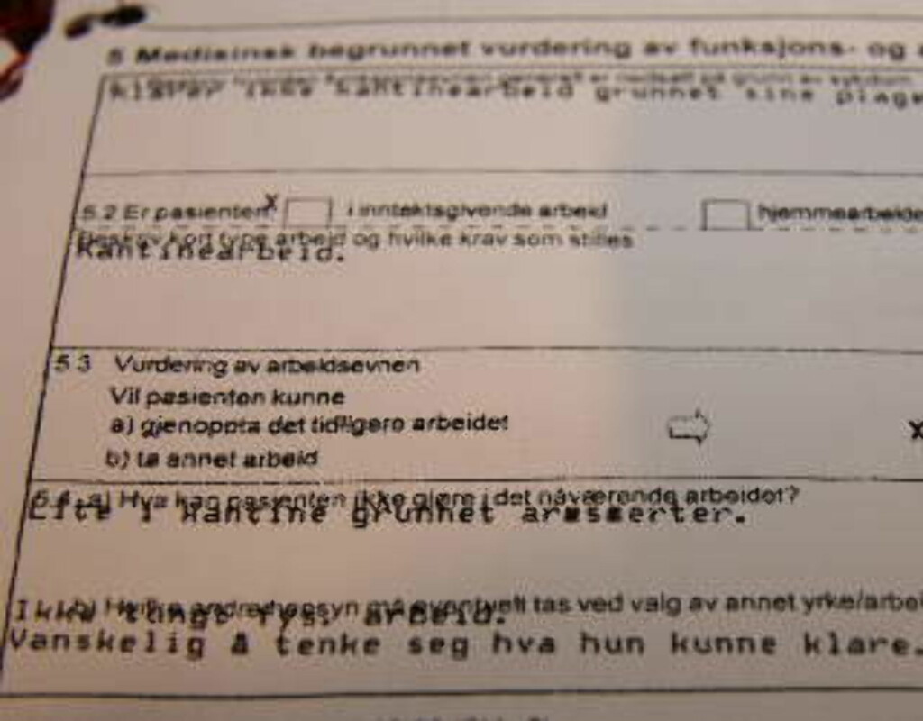 KLARTE IKKE JOBBEN: - Det er vanskelig å se for seg hva hun kunne klare, var spesialistens svar på hva Sonja Windstad kan gjøre i arbeidslivet. KLARTE IKKE JOBBEN: - Det er vanskelig å se for seg hva hun kunne klare, var spesialistens svar på hva Sonja Windstad kan gjøre i arbeidslivet.