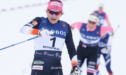 RASKEST IGJEN: Maiken Caspersen Falla vant oppskriftsmessig sprinten på Beitostølen. Foto: Terje Pedersen / NTB scanpix RASKEST IGJEN: Maiken Caspersen Falla vant oppskriftsmessig sprinten på Beitostølen. Foto: Terje Pedersen / NTB scanpix