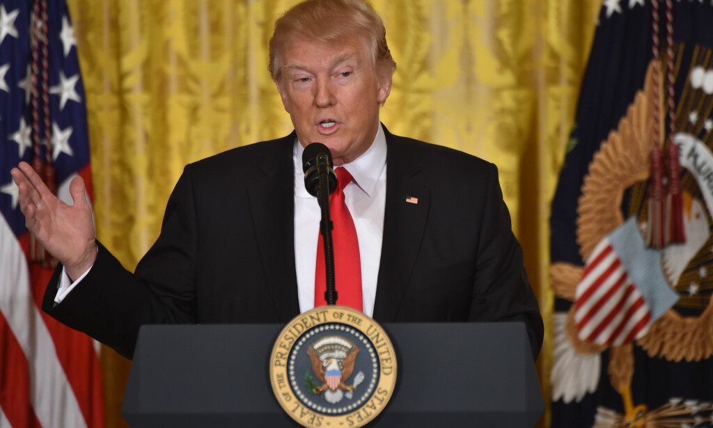 15. FEBRUAR: Donald Trump møter pressen. Foto:. / AFP PHOTO / Nicholas Kamm/NTB Scanpix 15. FEBRUAR: Donald Trump møter pressen. Foto:. / AFP PHOTO / Nicholas Kamm/NTB Scanpix