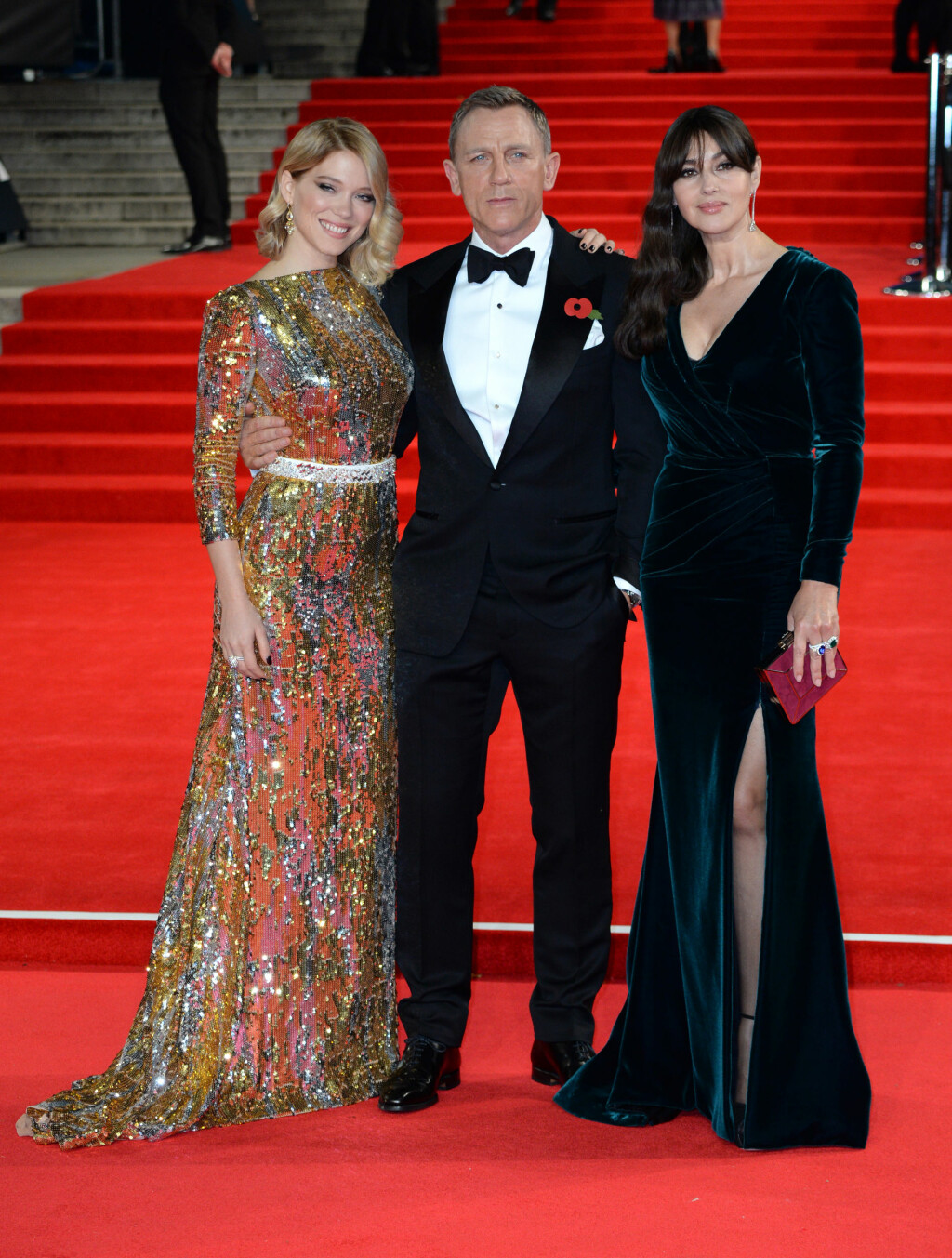 Lea Seydoux, Daniel Craig og Monica Bellucci. Foto: Pa Photos Lea Seydoux, Daniel Craig og Monica Bellucci. Foto: Pa Photos