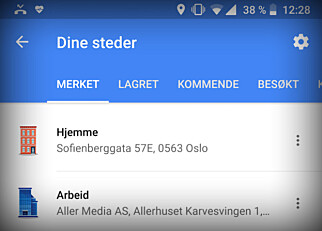 BYTT IKONER: I Google Maps på Android kan du endre hvordan hjemmet ditt eller arbeidsplassen din skal se ut på kartet. Skjermbilde: Kirsti Østvang BYTT IKONER: I Google Maps på Android kan du endre hvordan hjemmet ditt eller arbeidsplassen din skal se ut på kartet. Skjermbilde: Kirsti Østvang