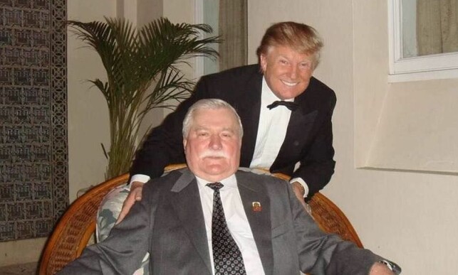 «FINN FORSKJELLEN»: I dette udaterte bildet sitter Lech Wałesa, mens Trump står. Et humoristisk stikk mot Duda. Foto: Facebook / Lech Wałesa «FINN FORSKJELLEN»: I dette udaterte bildet sitter Lech Wałesa, mens Trump står. Et humoristisk stikk mot Duda. Foto: Facebook / Lech Wałesa