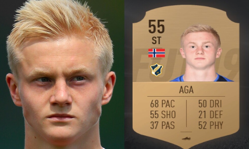 TALENT: Stabæk- og landslagsspiller Oscar Aga forventes å utvikle seg mye på det nye FIFA-spillet. Foto: NTB Scanpix/Skjermdump fra futhead.com TALENT: Stabæk- og landslagsspiller Oscar Aga forventes å utvikle seg mye på det nye FIFA-spillet. Foto: NTB Scanpix/Skjermdump fra futhead.com