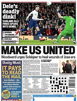 BAKSIDESTOFF: Styreleder Ed Woodward vil at Ole Gunnar Solskjær skal forene Manchester United igjen, skriver Daily Mail i dag. BAKSIDESTOFF: Styreleder Ed Woodward vil at Ole Gunnar Solskjær skal forene Manchester United igjen, skriver Daily Mail i dag.
