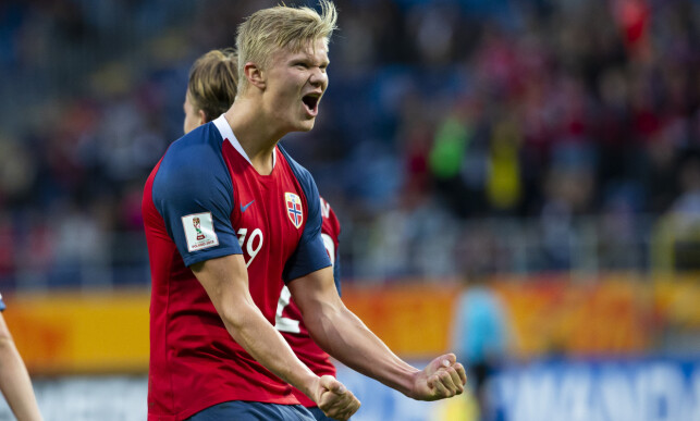 STOR VM-KVELD: Erling Braut Haaland scoret ni mål da Norge slo Honduras 12-0 i U20-VM i forrige uke. Foto: Svein Ove Ekornesvåg / NTB scanpix STOR VM-KVELD: Erling Braut Haaland scoret ni mål da Norge slo Honduras 12-0 i U20-VM i forrige uke. Foto: Svein Ove Ekornesvåg / NTB scanpix