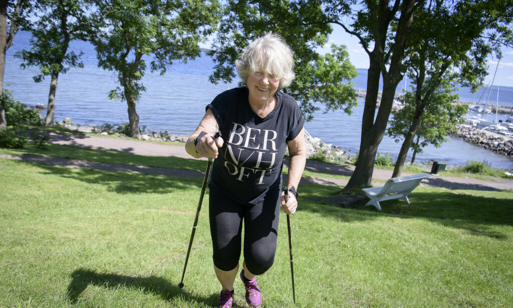 TAKLER DEPRESJON MED TRENING: I perioder med det hun kaller «nedstemthet», tar Aud Førsund (66) joggeskoene på og takler det på sin måte, med treningsturer ute i naturen. Foto: Lars Eivind Bones. TAKLER DEPRESJON MED TRENING: I perioder med det hun kaller «nedstemthet», tar Aud Førsund (66) joggeskoene på og takler det på sin måte, med treningsturer ute i naturen. Foto: Lars Eivind Bones.