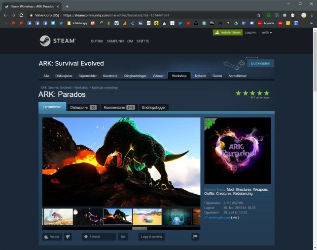 Gjennom Steam Workshop får Malin Skomsvold enkelt distribuert modden sin. Spillere kan abonnere på modden, noe 41.304 personer på skrivende tidspunkt har gjort. Gjennom Steam Workshop får Malin Skomsvold enkelt distribuert modden sin. Spillere kan abonnere på modden, noe 41.304 personer på skrivende tidspunkt har gjort.