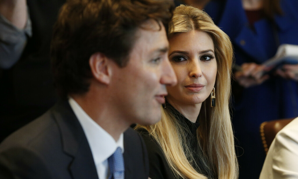 NISTIRRING: Blikket Ivanka Trump ga den kanadiske statsministeren i 2017 sørget for utallige overskrifter. Foto: NTB scanpix NISTIRRING: Blikket Ivanka Trump ga den kanadiske statsministeren i 2017 sørget for utallige overskrifter. Foto: NTB scanpix