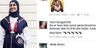 image: Sahfana (37) fikk sydd bunad med hijab. Har utløst et skred av hatmeldinger og rasisme