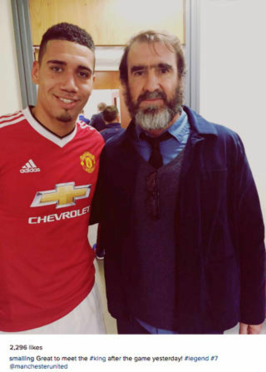 SKEPTISK: Eric Cantona. Her sammen med Chris Smalling. Foto: XPOSUREPHOTOS.COM SKEPTISK: Eric Cantona. Her sammen med Chris Smalling. Foto: XPOSUREPHOTOS.COM