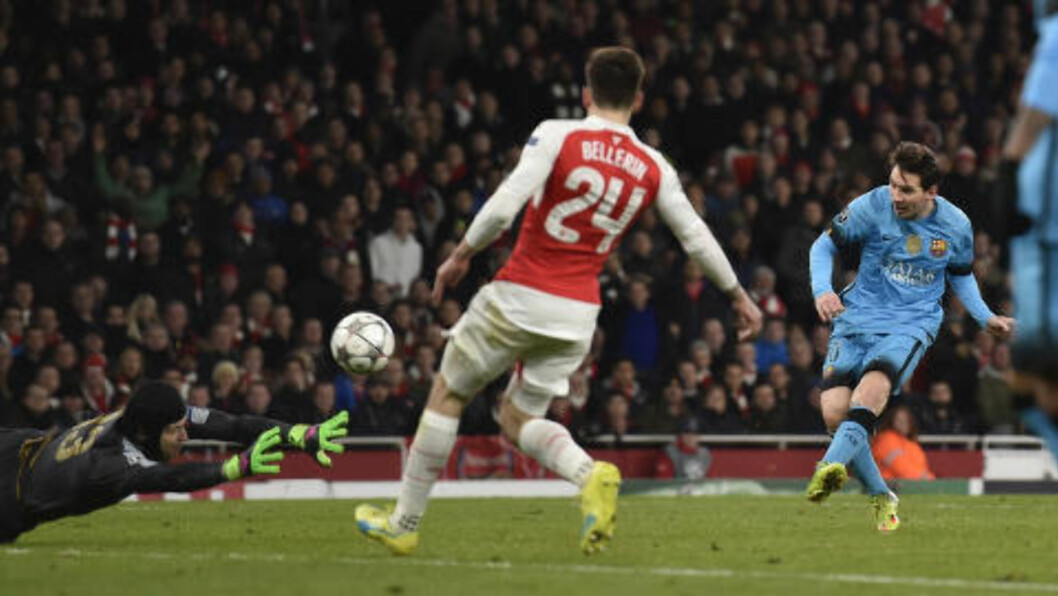 <strong>1-0:</strong> Lionel Messi sender bortelaget i ledelsen. Foto:
Reuters / Toby Melville / NTB Scanpix <strong>1-0:</strong> Lionel Messi sender bortelaget i ledelsen. Foto:
Reuters / Toby Melville / NTB Scanpix