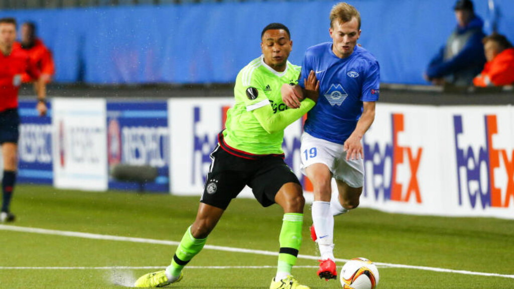 SCORET: Moldes Eirik Hestad sendte Molde i ledelsen mot Ajax.
Foto: Svein Ove Ekornesvåg / NTB scanpix SCORET: Moldes Eirik Hestad sendte Molde i ledelsen mot Ajax.
Foto: Svein Ove Ekornesvåg / NTB scanpix