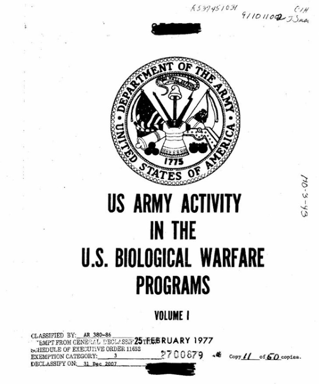 SJOKKRAPPORT: Det amerikanske programmet for biologisk krigføring var svært omfattende og topphemmelig. En senathøring og denne rapporten fra 1977 ga den første innsikten i programmet, som blant annet innebar simulerte biologiske angrep på amerikanske byer. SJOKKRAPPORT: Det amerikanske programmet for biologisk krigføring var svært omfattende og topphemmelig. En senathøring og denne rapporten fra 1977 ga den første innsikten i programmet, som blant annet innebar simulerte biologiske angrep på amerikanske byer.