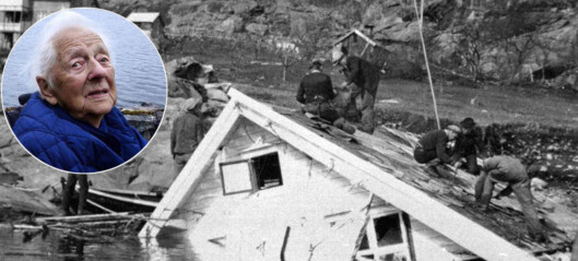 Olina (101) flyktet for livet da fjellet falt. Tsunamien som fulgte drepte 40 Olina (101) flyktet for livet da fjellet falt. Tsunamien som fulgte drepte 40