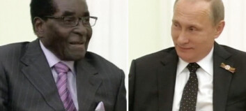 Når Mugabe spøker om Vestens sanksjoner, klarer verken han eller Putin å holde latteren tilbake Når Mugabe spøker om Vestens sanksjoner, klarer verken han eller Putin å holde latteren tilbake