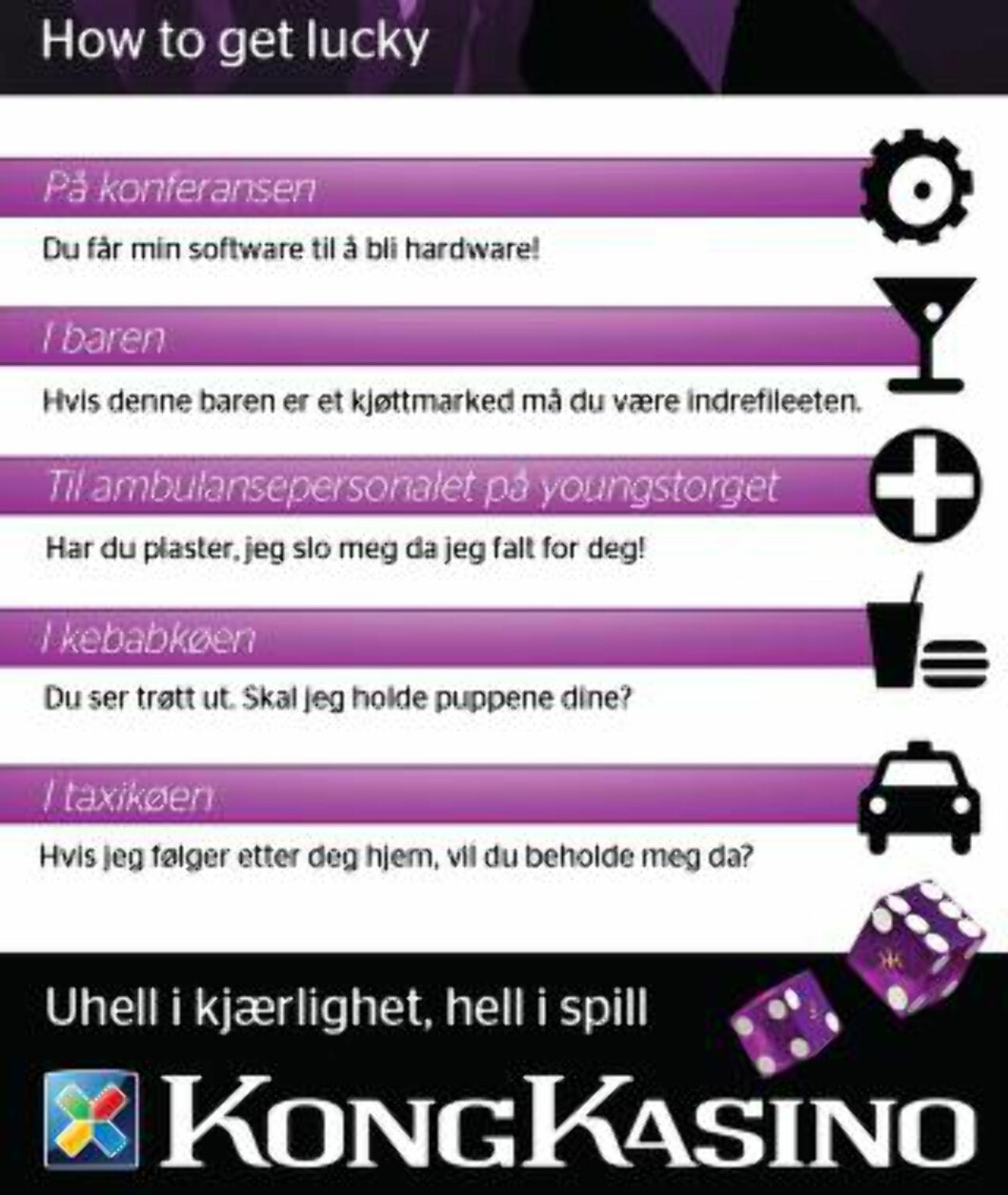 <strong>HELE ANNONSEN:</strong> «How to get lucky». Foto: Norsk Tipping <strong>HELE ANNONSEN:</strong> «How to get lucky». Foto: Norsk Tipping