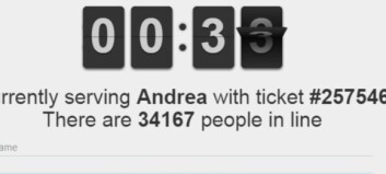 35 000 mennesker i kø for å få ett minutt på denne nettsida 35 000 mennesker i kø for å få ett minutt på denne nettsida