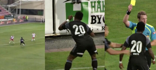 Her scorer han seiersmålet, hisser på seg fansen med twerking og blir utvist i løpet av 30 sekunder Her scorer han seiersmålet, hisser på seg fansen med twerking og blir utvist i løpet av 30 sekunder