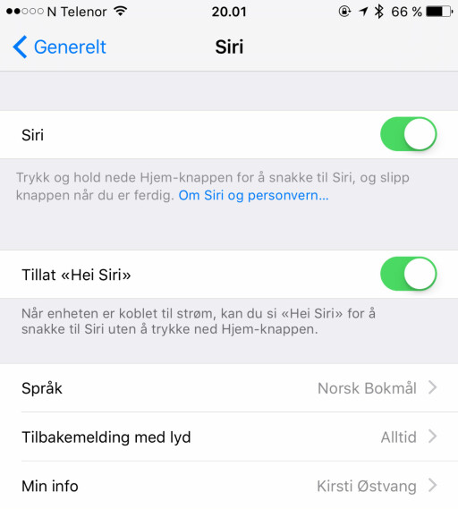 NORSK BOKMÅL: Her er det nye språkvalget oppdaget i betaversjonen av iOS 9, som slippes i høst en gang. Foto: KIRSTI ØSTVANG NORSK BOKMÅL: Her er det nye språkvalget oppdaget i betaversjonen av iOS 9, som slippes i høst en gang. Foto: KIRSTI ØSTVANG