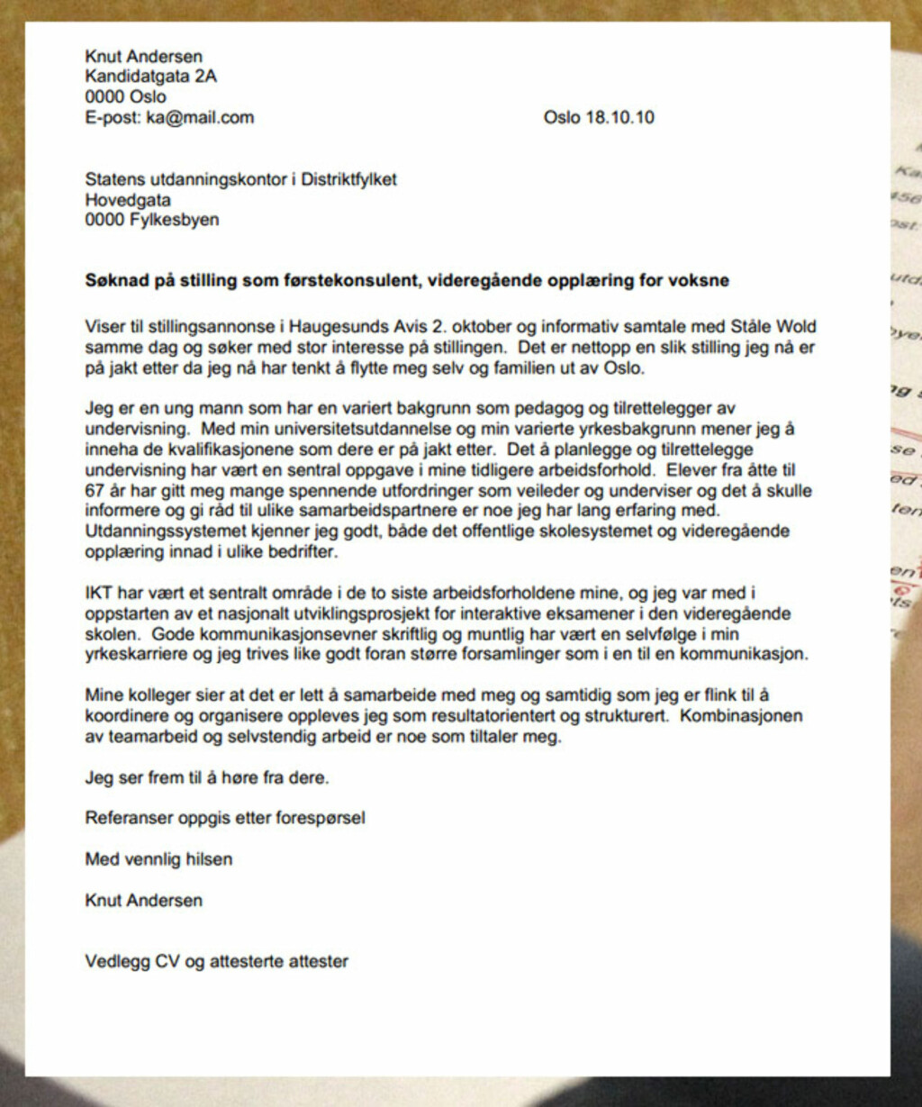 Sette opp husleie brev