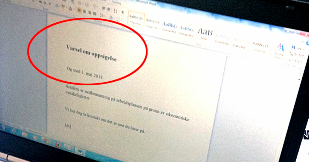 Mal oppsigelse av jobb Mal oppsigelse av jobb