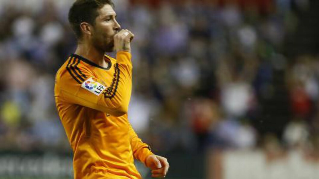 <strong>BLE PAPPA:</strong> Sergio Ramos ble tirsdag pappa til lille Sergio. I dag feiret han med å score med en frisparkperle. Foto: AFP PHOTO/ CESAR MANSO <strong>BLE PAPPA:</strong> Sergio Ramos ble tirsdag pappa til lille Sergio. I dag feiret han med å score med en frisparkperle. Foto: AFP PHOTO/ CESAR MANSO