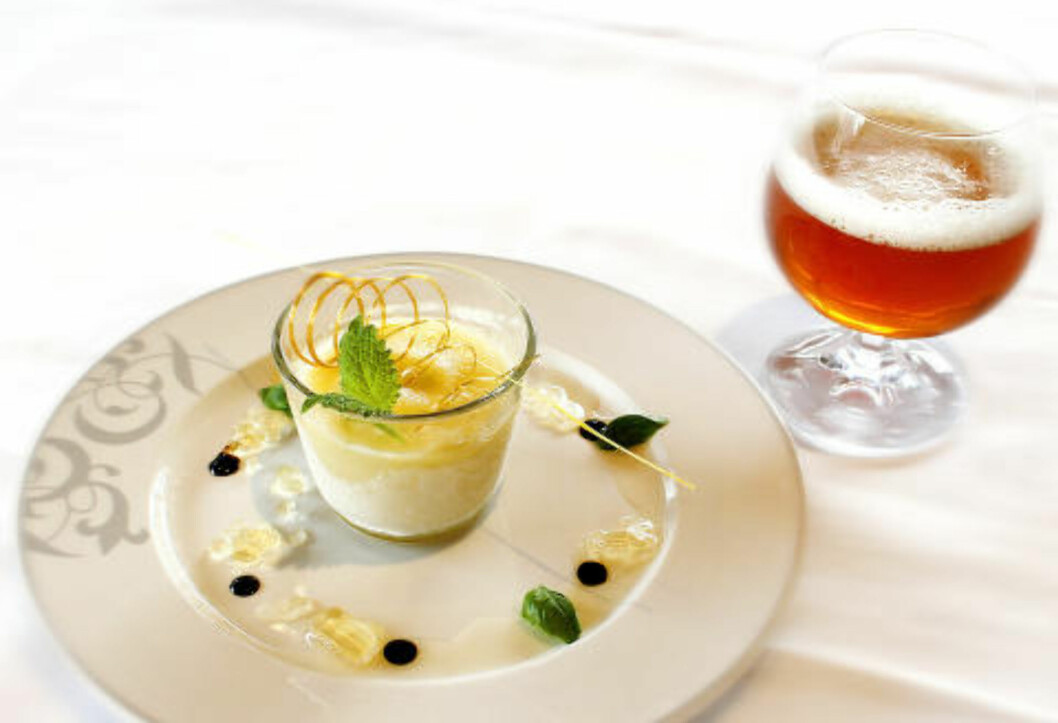 <strong>EPLE IPA SORBET:</strong> En forfriskende hvilerett laget med Ægir India Pale Ale og servert med følge av den samme,, 5 % alkoholstyrke. Foto: OLE C.H. THOMASSEN <strong>EPLE IPA SORBET:</strong> En forfriskende hvilerett laget med Ægir India Pale Ale og servert med følge av den samme,, 5 % alkoholstyrke. Foto: OLE C.H. THOMASSEN