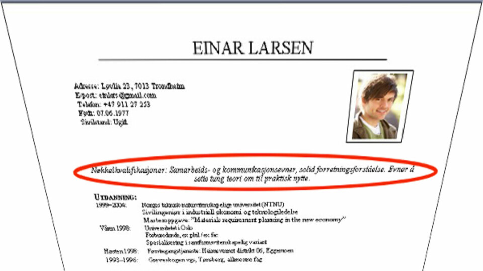 Slik Ser Cv En Ut I 2011 Dinside