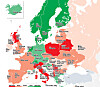 Kart Over Europa Med Norske Navn | Kart