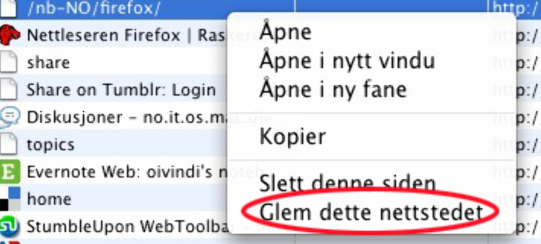 GLEM DET! Det er ikke alle nettsteder som behøver ligge i historikken din. Denne funksjonen glemmer dem for godt. GLEM DET! Det er ikke alle nettsteder som behøver ligge i historikken din. Denne funksjonen glemmer dem for godt.