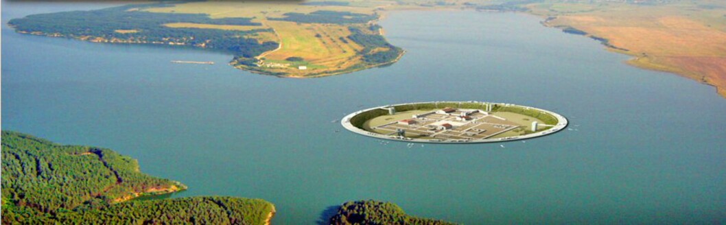 Seuthopolis ligger i den kunstige innsjøen Koprinca, omtrent midt mellom hovedstaden Sofia og Burgas ved Svartehavskysten. Foto: Seuthopolis National Initiativ Seuthopolis ligger i den kunstige innsjøen Koprinca, omtrent midt mellom hovedstaden Sofia og Burgas ved Svartehavskysten. Foto: Seuthopolis National Initiativ
