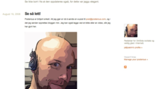 Slik ser bloggen ut etter første posting. Slik ser bloggen ut etter første posting.
