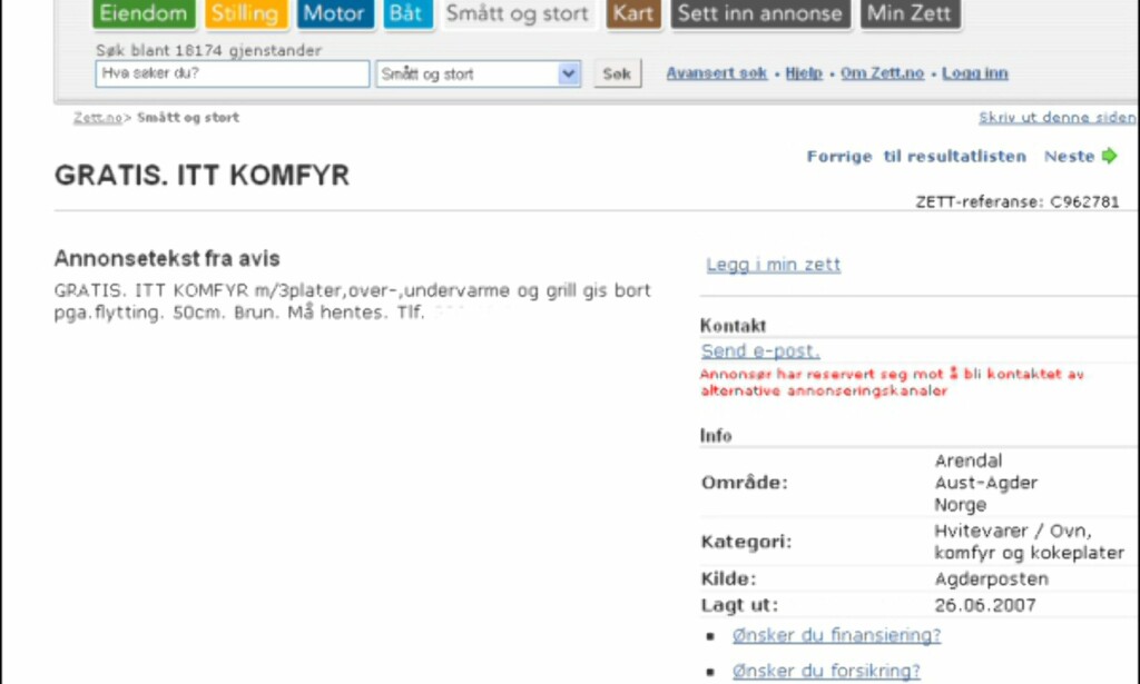Gratis komfyr - den er dessuten smal, 50 cm, noe som bør være bra for en liten hybel. Faksimile fra zett.no Gratis komfyr - den er dessuten smal, 50 cm, noe som bør være bra for en liten hybel. Faksimile fra zett.no