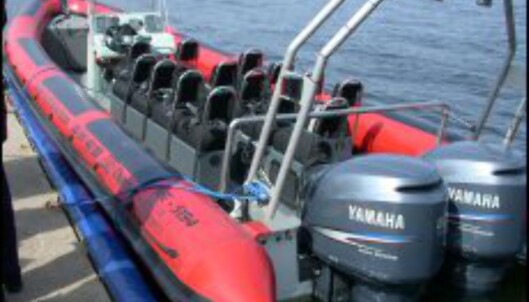RIB står for <i>rigid inflatable boat.</i> <i>Foto: Cecilie Leganger.</i> RIB står for <i>rigid inflatable boat.</i> <i>Foto: Cecilie Leganger.</i>