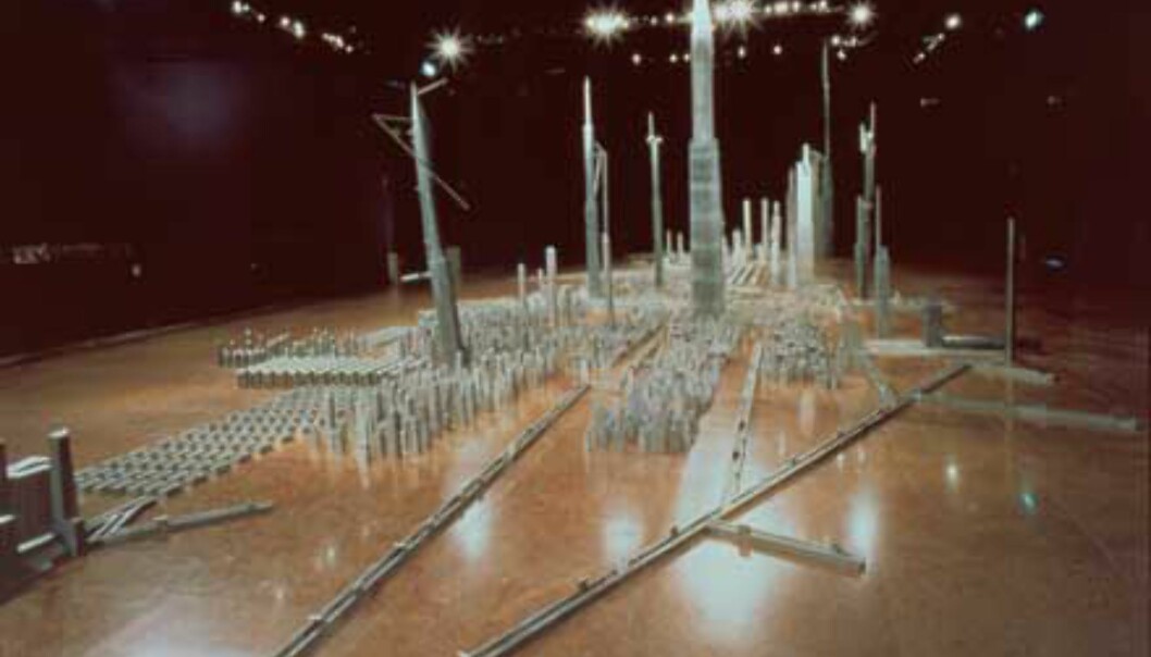 Wall City av Miguell Navarro er fra den permanente samlingen, og vises frem til mai i år. <br />
<I>Foto: Guggenheimmuseet</I> Wall City av Miguell Navarro er fra den permanente samlingen, og vises frem til mai i år. <br />
<I>Foto: Guggenheimmuseet</I>
