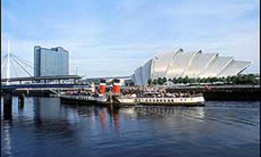 Scottish Exhibition & Conference Centre ligger ved Glasgow Science Centre ved elven Clyde, og har bidratt til å gi byen sitt fortjente rykte som arkitektursentrum. Foto: Greater Glasgow & Clyde Valley Tourist Board Foto: Greater Glasgow & Clyde Valley Tourist Board Scottish Exhibition & Conference Centre ligger ved Glasgow Science Centre ved elven Clyde, og har bidratt til å gi byen sitt fortjente rykte som arkitektursentrum. Foto: Greater Glasgow & Clyde Valley Tourist Board Foto: Greater Glasgow & Clyde Valley Tourist Board