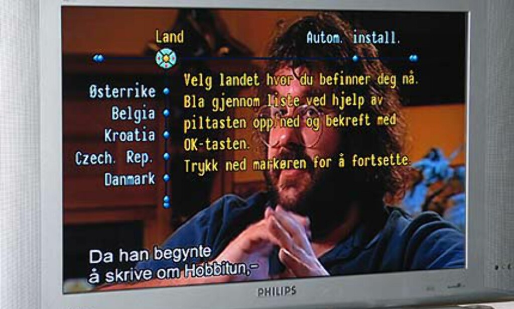Valg av land i menyen Valg av land i menyen