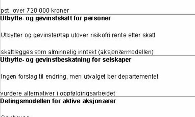 Skatt Tabell Med Hovedforslagene Dinside