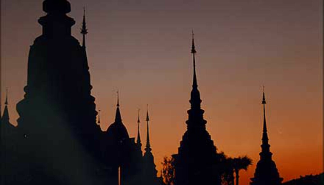 Eksotiske templer i Chiang Mai, Thailand, like etter solnedgang.<br />
Foto: Bjarne Nygård Foto: Bjarne Nygård Eksotiske templer i Chiang Mai, Thailand, like etter solnedgang.<br />
Foto: Bjarne Nygård Foto: Bjarne Nygård