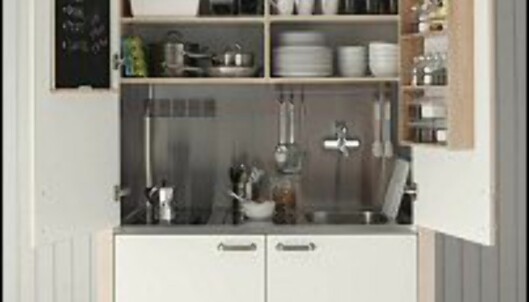 Vil du gjøre det enklest mulig kan du få kjøpt nesten-alt-i-ett produkter. Dette skapkjøkkenet fra IKEA kan du skjule i en liten nisje. <i>Foto: IKEA</i> Vil du gjøre det enklest mulig kan du få kjøpt nesten-alt-i-ett produkter. Dette skapkjøkkenet fra IKEA kan du skjule i en liten nisje. <i>Foto: IKEA</i>