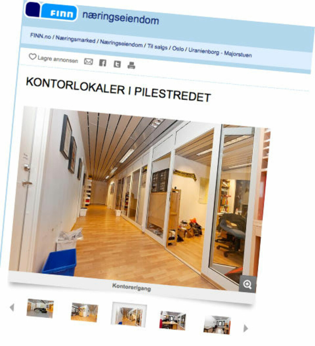 <strong>TIL SALGS:</strong> SOS Rasismes kontorlokaler i Oslo er til salgs for 11,5 millioner kroner. Skjermdump: Finn.no <strong>TIL SALGS:</strong> SOS Rasismes kontorlokaler i Oslo er til salgs for 11,5 millioner kroner. Skjermdump: Finn.no