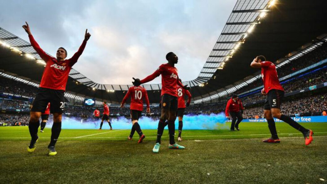 <strong>STOROPPGJØR:</strong> Manchester United slo Manchester City 3-2 på Etihad i går, men toppoppgjøret i Premier League kunne ikke matche den best besøkte kampen på nivå fire i Skottland. Foto: AFP PHOTO/PAUL ELLIS <strong>STOROPPGJØR:</strong> Manchester United slo Manchester City 3-2 på Etihad i går, men toppoppgjøret i Premier League kunne ikke matche den best besøkte kampen på nivå fire i Skottland. Foto: AFP PHOTO/PAUL ELLIS