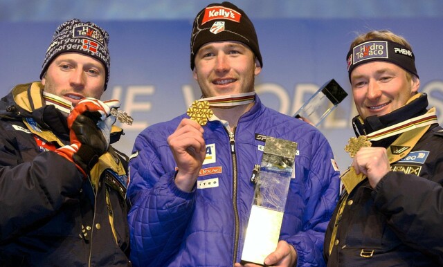 SLO AAMODT OG KJUS: I VM i St. Moritz tok Bode Miller gull foran Lasse Kjus og Kjetil Andre Aamodt . 14 år senere vil han kopiere bragden i samme VM-løype. Foto: EPA PHOTO KEYSTONE / KARL MATHIS SLO AAMODT OG KJUS: I VM i St. Moritz tok Bode Miller gull foran Lasse Kjus og Kjetil Andre Aamodt . 14 år senere vil han kopiere bragden i samme VM-løype. Foto: EPA PHOTO KEYSTONE / KARL MATHIS