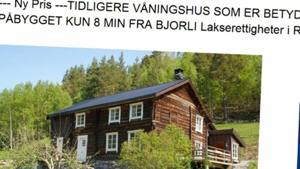 TIL SALGS: Hytte på Verma ved Bjorli med fire soverom. Primærrom 165 kvm. Byggeår 1851. Prisantydning 1 650 000 kroner. Foto: Faksimile/Finn.no TIL SALGS: Hytte på Verma ved Bjorli med fire soverom. Primærrom 165 kvm. Byggeår 1851. Prisantydning 1 650 000 kroner. Foto: Faksimile/Finn.no