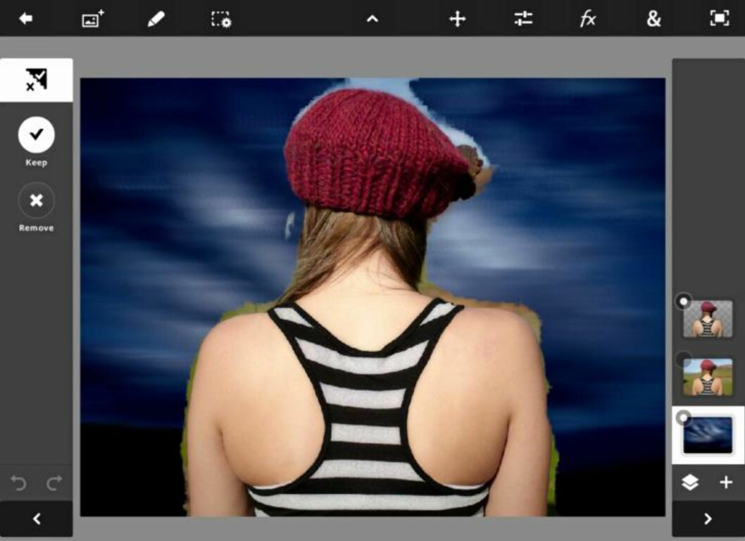 PS TOUCH: Photoshop Touch er en relativt avansert fotoredigeringsapp. Her kan du for eksempel fjerne bakgrunnen på et bilde. HjemmePC/skjermbilder PS TOUCH: Photoshop Touch er en relativt avansert fotoredigeringsapp. Her kan du for eksempel fjerne bakgrunnen på et bilde. HjemmePC/skjermbilder